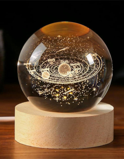 Crystal ball Crystal Planet Night Light Laser Engraved Solar System Globe Astronomy Birthday Gift Home Desktop Decoration