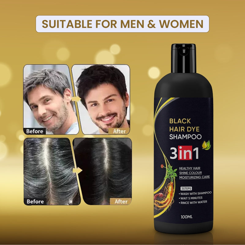 Gel Black Hair Dye Shampoo, Pouch, 100 gm